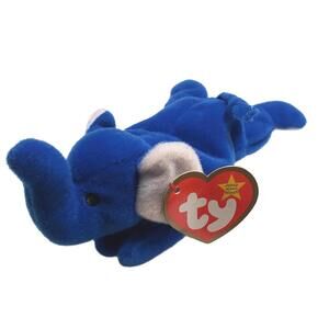 1999 Ty Teenie Beanie Baby Peanut Royal Blue Elephant McDonald’s Promo Plush Toy